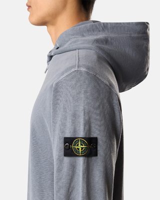 Stone Island 6100021 MALFILE FLEECE 'OLD' EFFECT Full Zip Hoodie Avio Blue