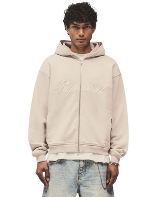 Represent Script Logo Zip Hoodie Concrete MLM100025-25