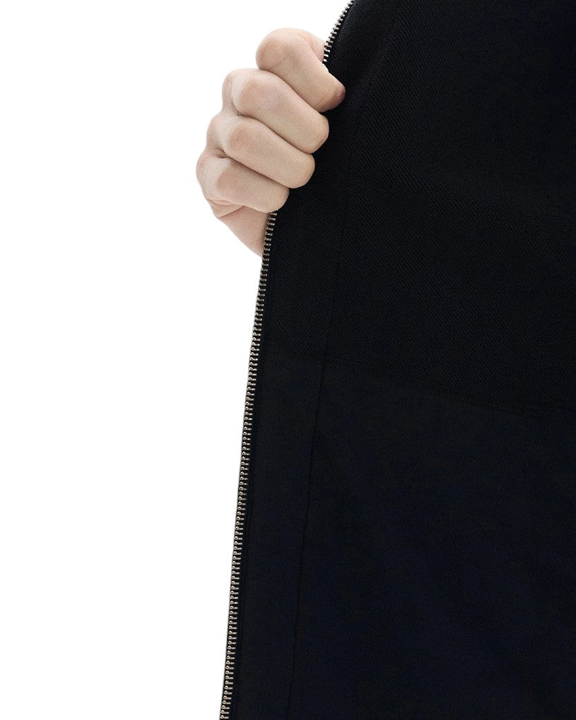 C.P. Company Cotton Diagonal Fleece Zip Hoodie Black 20CMSS039A110044G