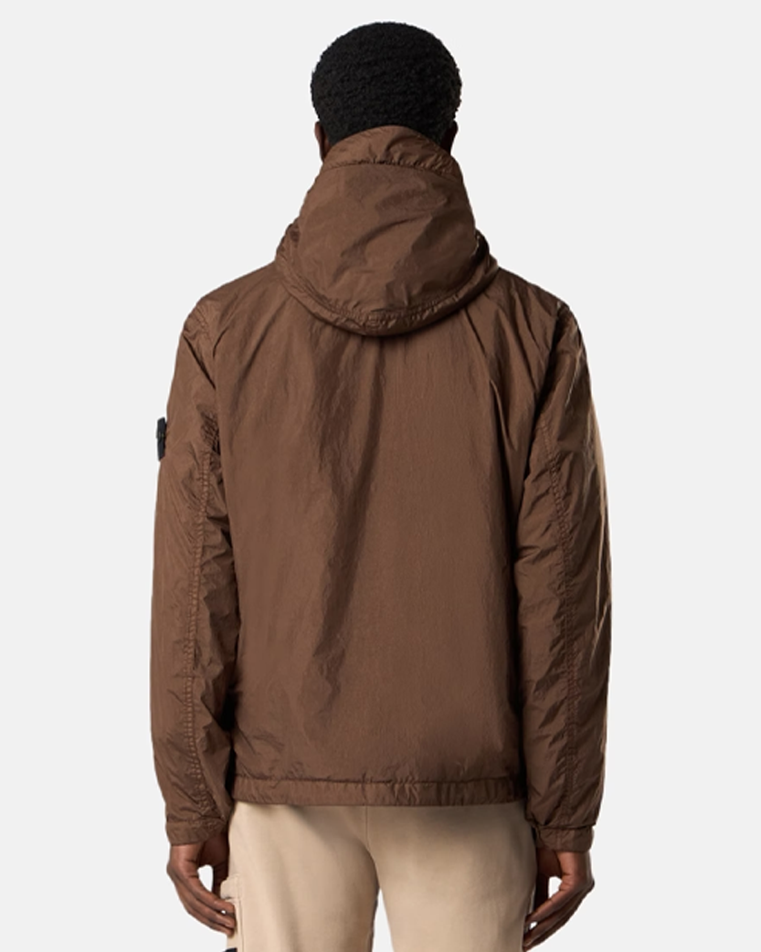 Stone Island 4100001 CRINKLE REPS NY Hooded Jacket Umber