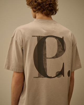 C.P. Company 30/1 Jersey Short Sleeve Logo T-Shirt Dove Grey 20CMTS087A005100W