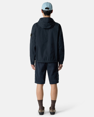 Stone Island 4100077 STRETCH ORGANIC COTTON TWILL Hooded Jacket Navy Blue