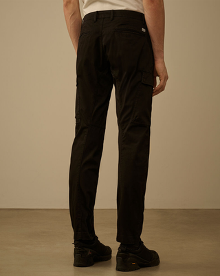 C.P. Company Stretch Sateen Ergonomic Cargo Pants Black 20CMPA134A005694G