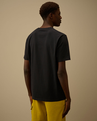 C.P. Company 30/1 Jersey Short Sleeve Faded Logo T-Shirt Total Eclipse Blue 20CMTS141A110579W