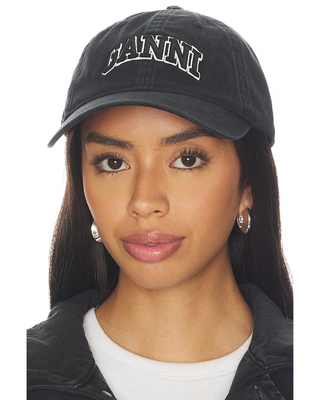 Ganni Canvas Cap Black