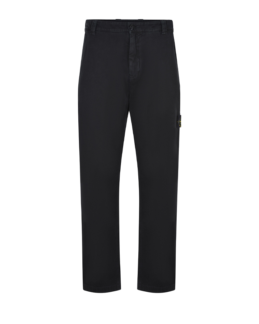 Stone Island 3100008 ORGANIC PANAMA COTTON 'OLD' EFFECT Pants Black