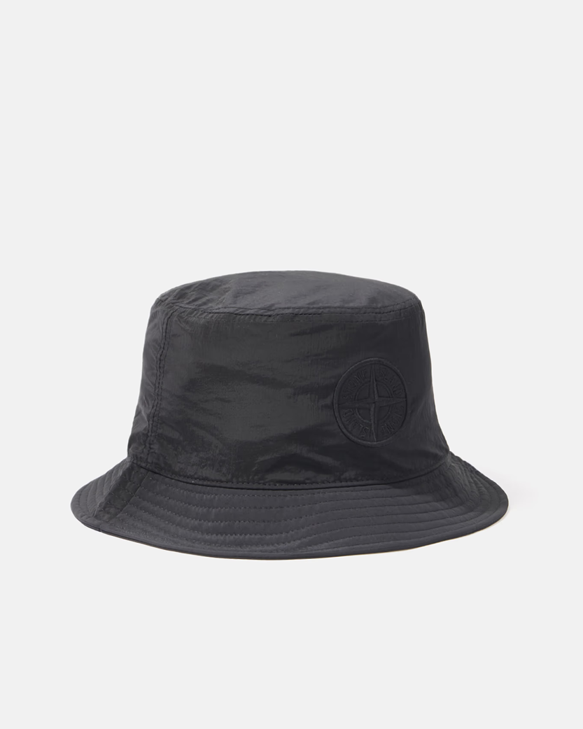 Stone Island 9100009 Nylon Metal Logo Bucket Black