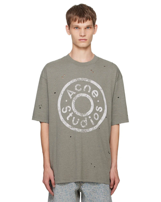 Acne Studios Logo Printing Short-Sleeve T-Shirt Green
