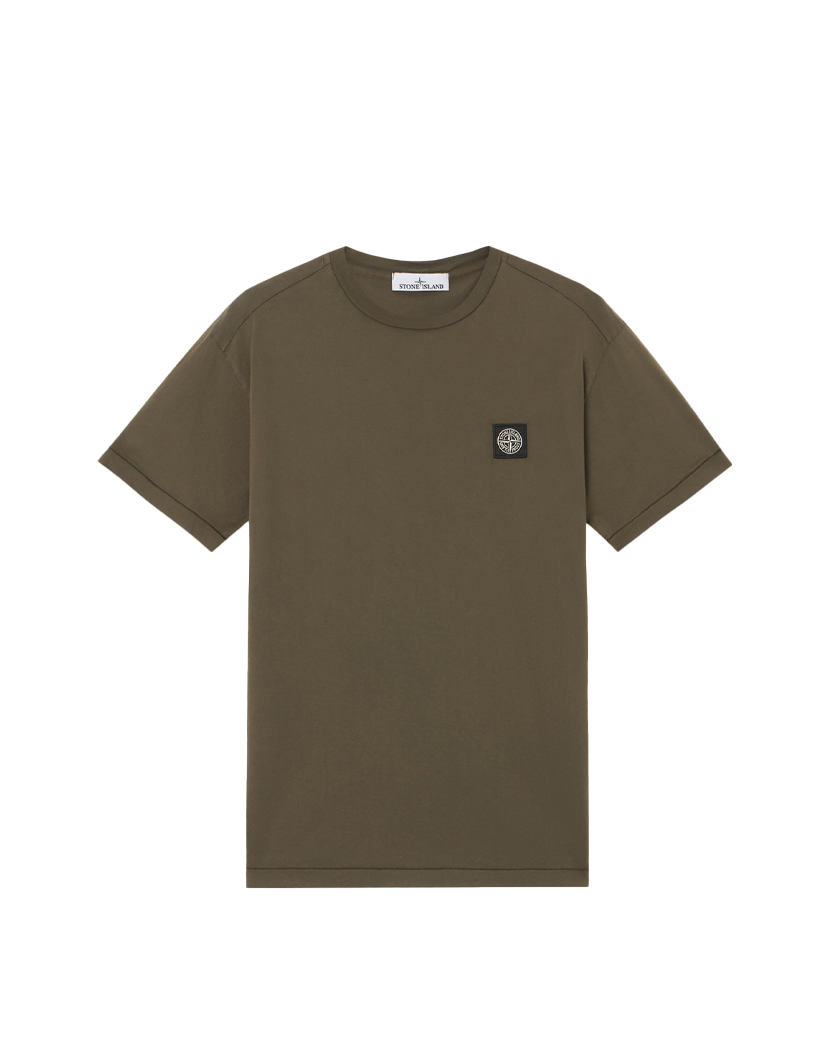 Stone Island 2100039 60/2 COTTON JERSEY T-Shirt Compass Logo Patch Military Green