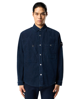 Stone Island 1100008 INDIGO MICRO CORDUROY-RINSED Overshirt Indigo