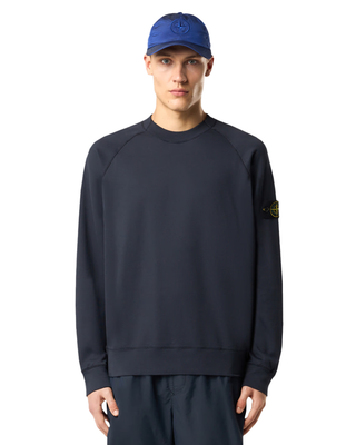 Stone Island 6100023 Light Organic Cotton Fleece Sweatshirt Navy Blue