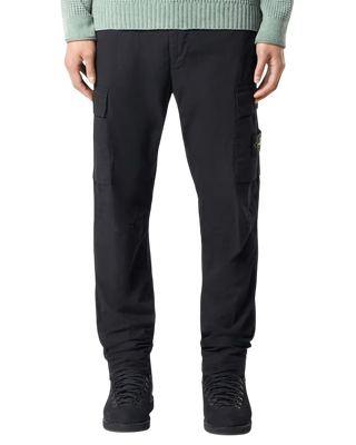 Stone Island 3100304 SUPIMA Cotton Twill Stretch-TC Cargo Pants Black