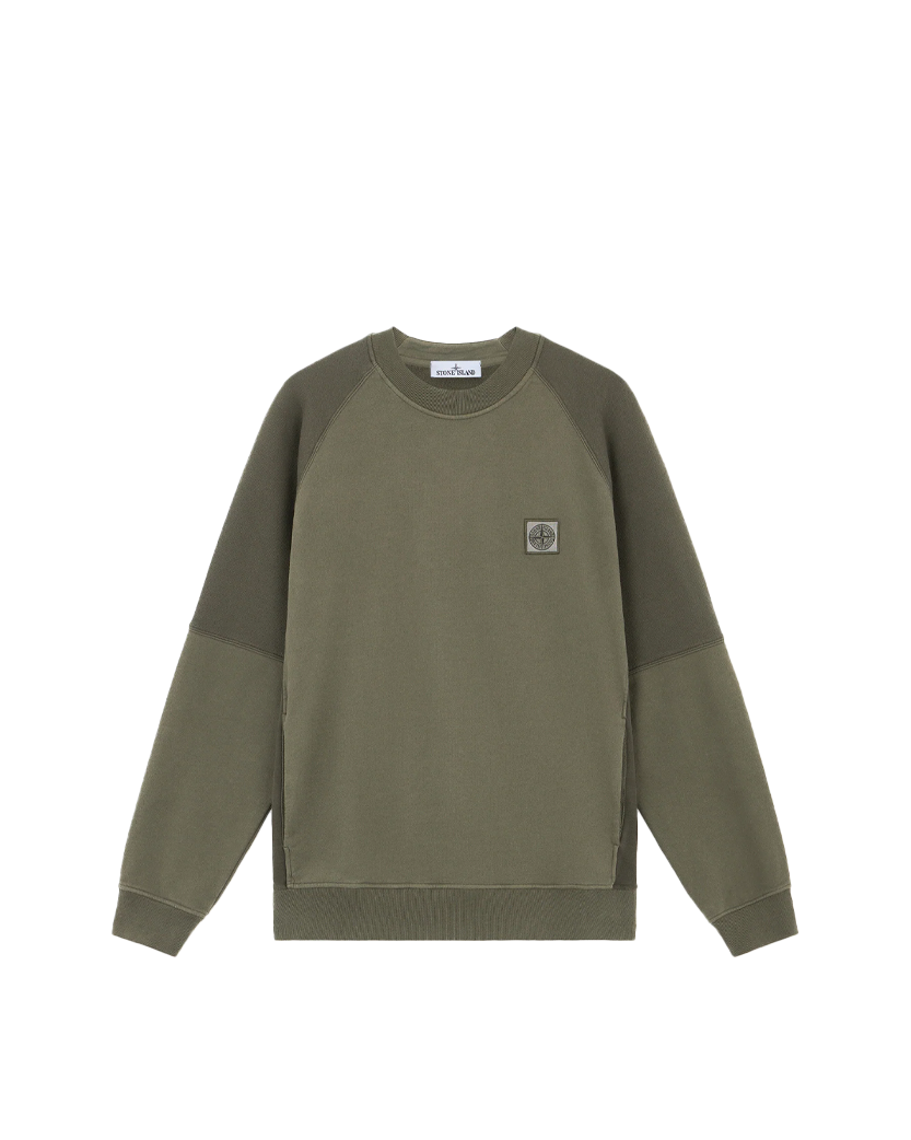 Stone Island 60252 Organic Cotton Fleece Sweatshirt Green