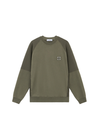Stone Island 60252 Organic Cotton Fleece Sweatshirt Green