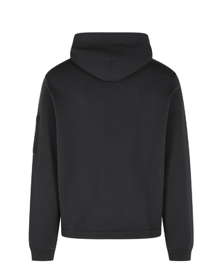 C.P. Company Cotton Diagonal Fleece Zip Hoodie Black 20CMSS039A110044G