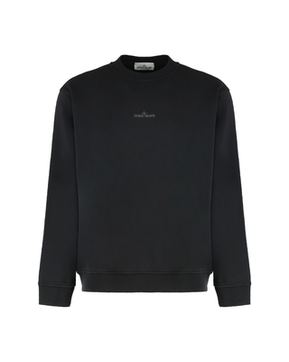 Stone Island 6100018 COTTON FLEECE Crewneck Sweatshirt 'Industrial Four' Print Black