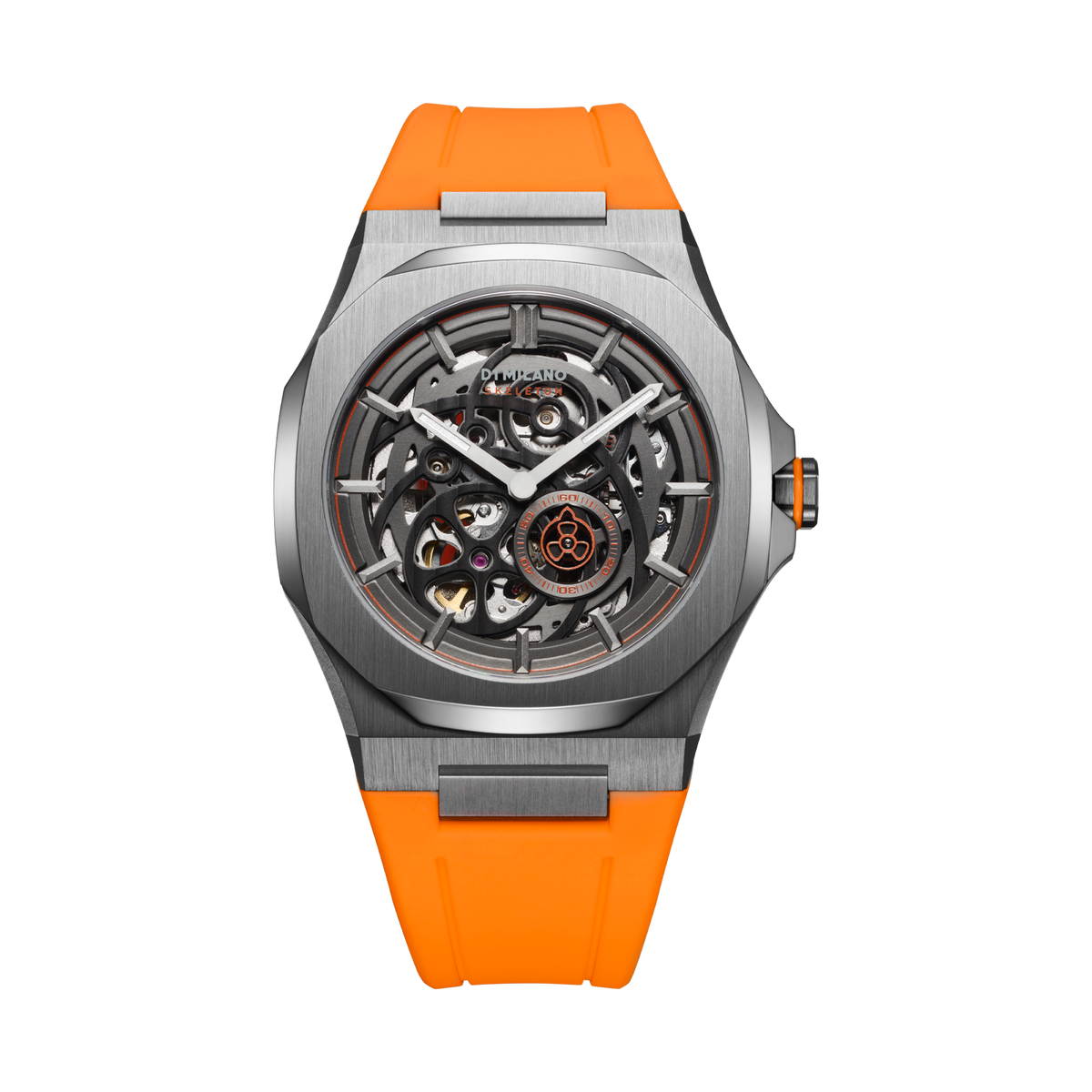 D1 Milano Skeleton Rubber Bracelet 41.5 mm Slice Orange SKRJ16