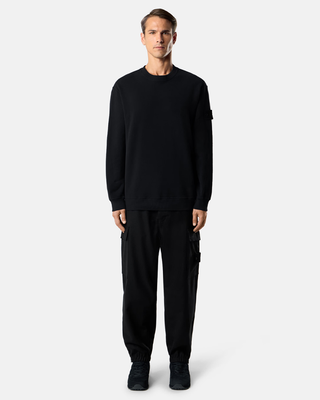 Stone Island 6100069 STRETCH COTTON FLEECE GHOST Crewneck Sweatshirt Black
