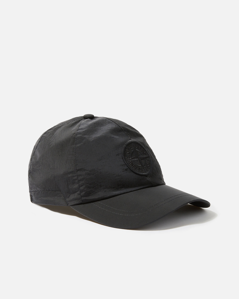 Stone Island 9100011 Nylon Metal Logo Cap Black