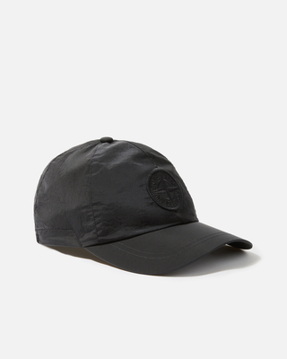 Stone Island 9100011 Nylon Metal Logo Cap Black