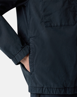 Stone Island 4100077 STRETCH ORGANIC COTTON TWILL Hooded Jacket Navy Blue