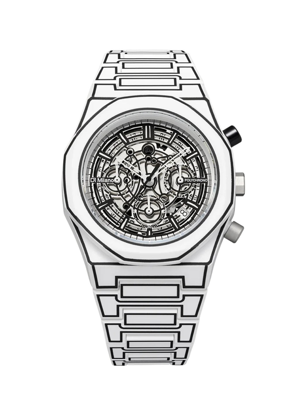 D1 Milano Polychrono Bracelet 40.5 mm White Sketch PHBJ13