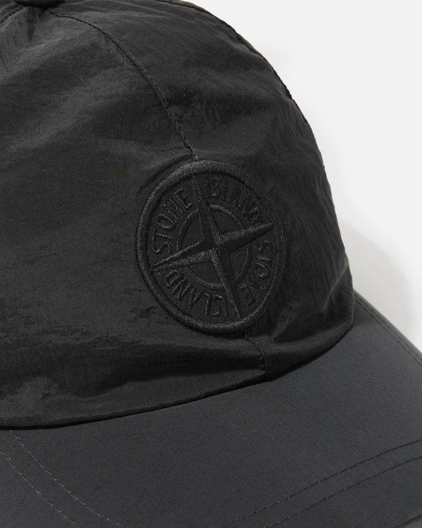 Stone Island 9100011 Nylon Metal Logo Cap Black