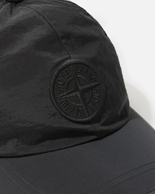 Stone Island 9100011 Nylon Metal Logo Cap Black