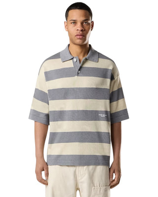 Stone Island 5100042 Knit Oversized Polo 'Marina print' Ivory Melange