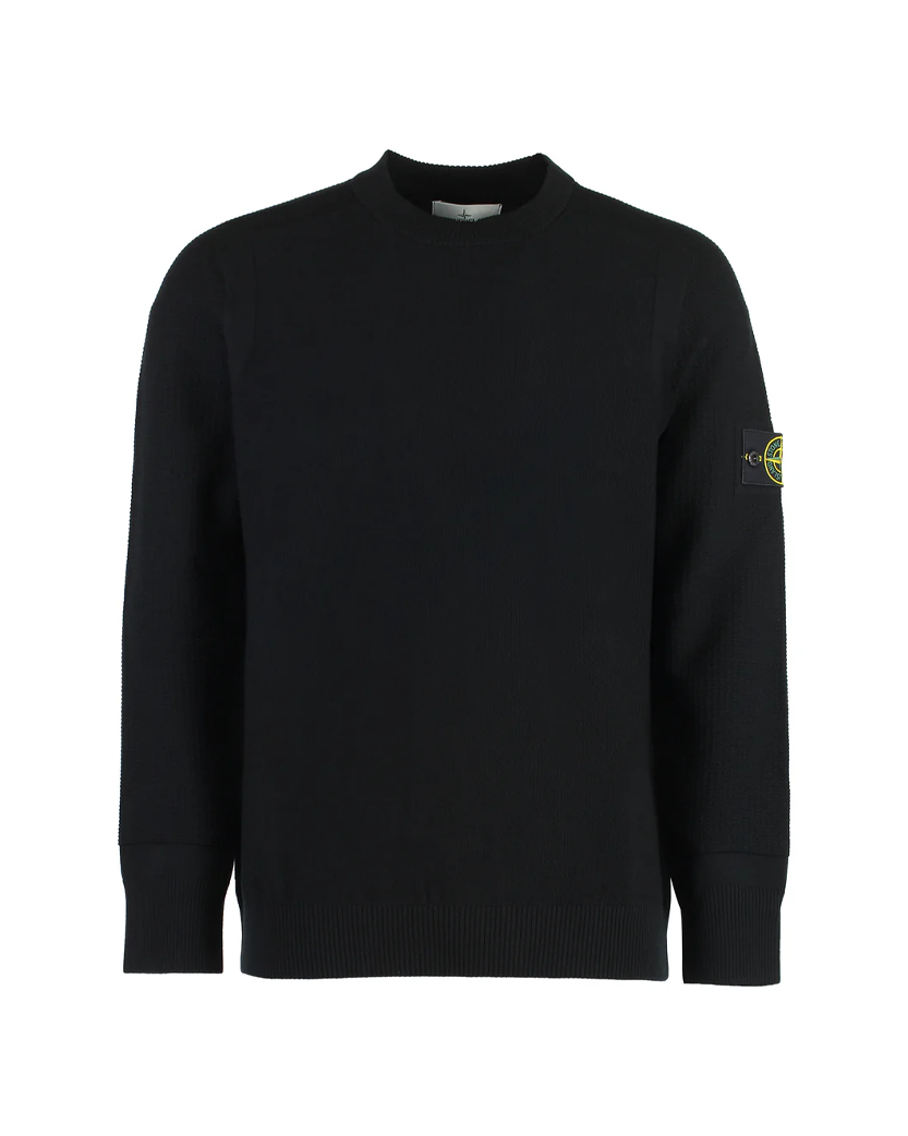 Stone Island 534A4 STRETCH RWS WOOL Sweater Black