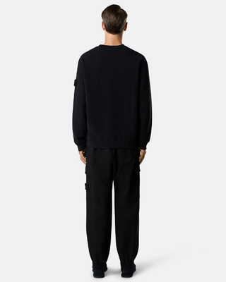 Stone Island 6100069 STRETCH COTTON FLEECE GHOST Crewneck Sweatshirt Black