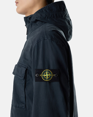 Stone Island 4100077 STRETCH ORGANIC COTTON TWILL Hooded Jacket Navy Blue