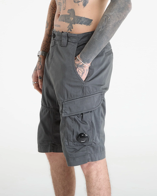 C.P. Company Stretch Sateen Cargo Lens Shorts Gunmetal Grey 20CMBE746A005694G