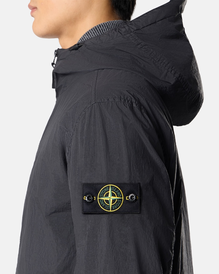 Stone Island 4100001 CRINKLE REPS NY Hooded Jacket Black