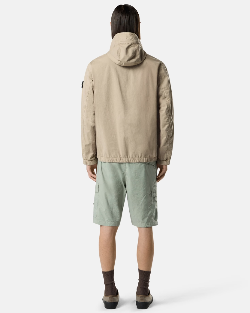 Stone Island 4100077 STRETCH ORGANIC COTTON TWILL Hooded Jacket Desert Beige