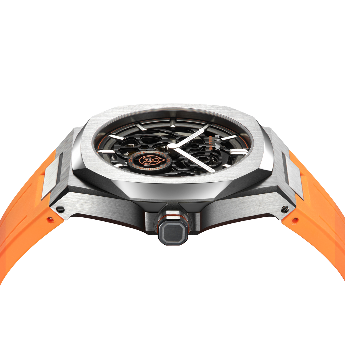 D1 Milano Skeleton Rubber Bracelet 41.5 mm Slice Orange SKRJ16