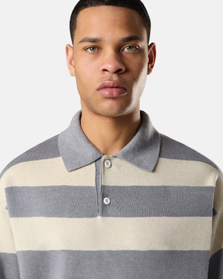 Stone Island 5100042 Knit Oversized Polo 'Marina print' Ivory Melange