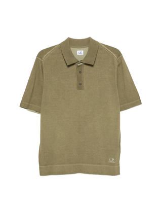 C.P. Company Cotton Crepe Double Dyed Polo Dried Herb Green 20CMKN204A110646S