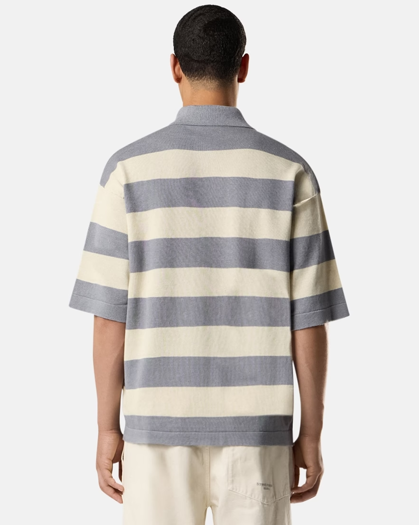 Stone Island 5100042 Knit Oversized Polo 'Marina print' Ivory Melange