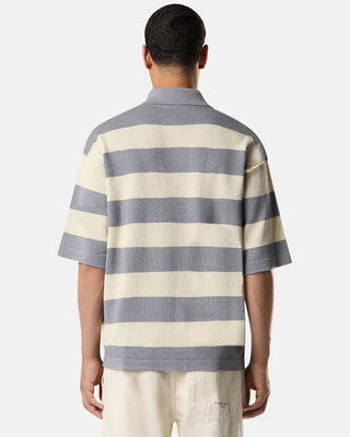 Stone Island 5100042 Knit Oversized Polo 'Marina print' Ivory Melange
