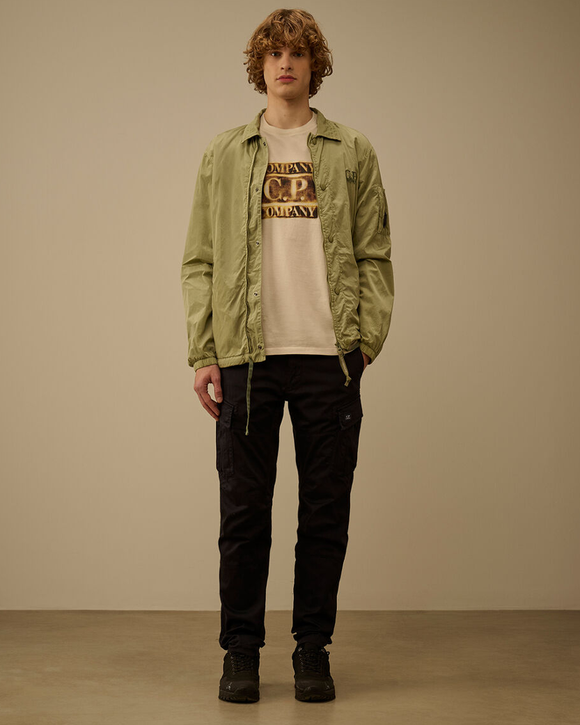 C.P. Company 30/1 Jersey Short Sleeve Faded Logo T-Shirt Frozen Dew White 20CMTS141A110579W