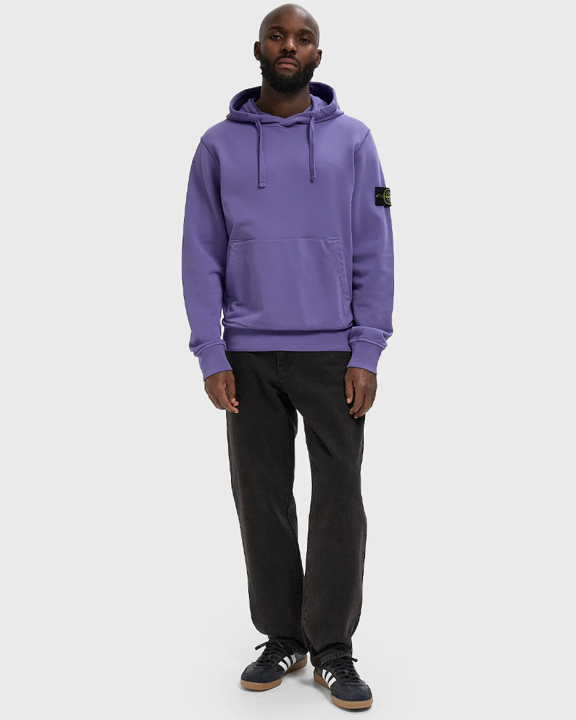 Stone Island 6100062 ORGANIC COTTON FLEECE Hoodie Lavender
