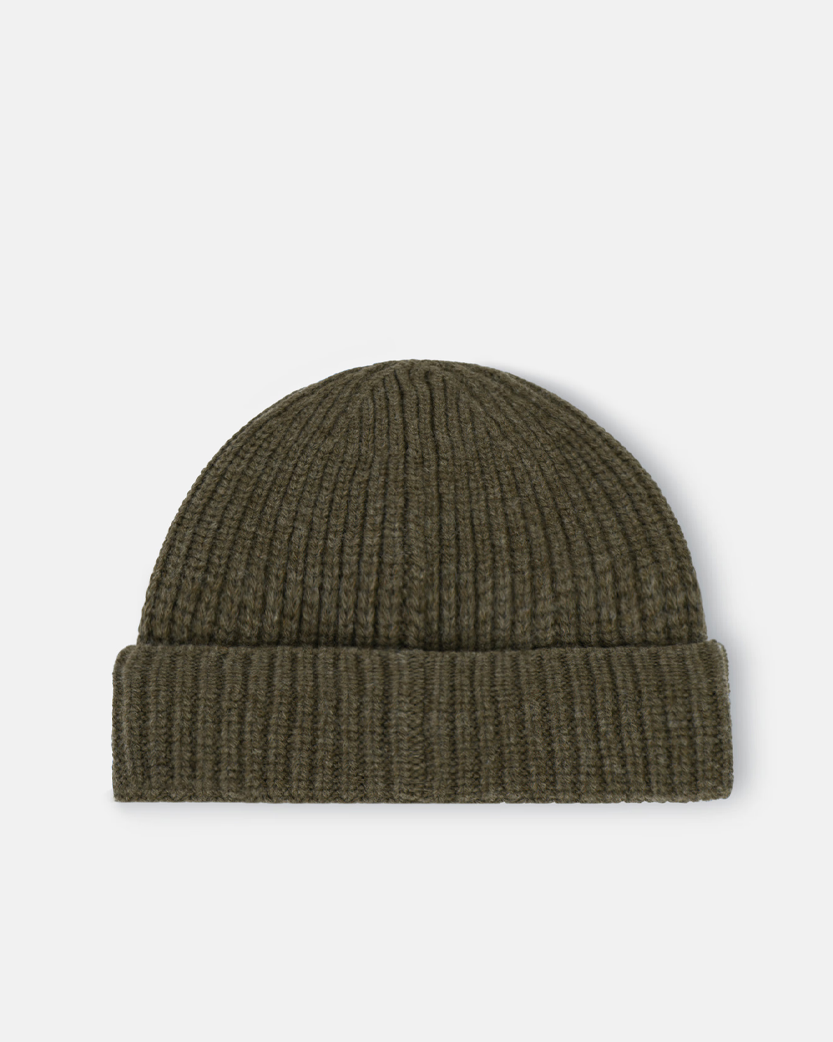 Stone Island N100012 LIGHT RWS GEELONG WOOL Compass Patch Beanie Military Green
