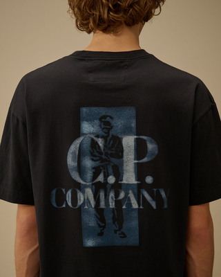 C.P. Company 30/1 Jersey Comfort Logo T-Shirt Total Eclipse Blue 20CMTS143A110579W