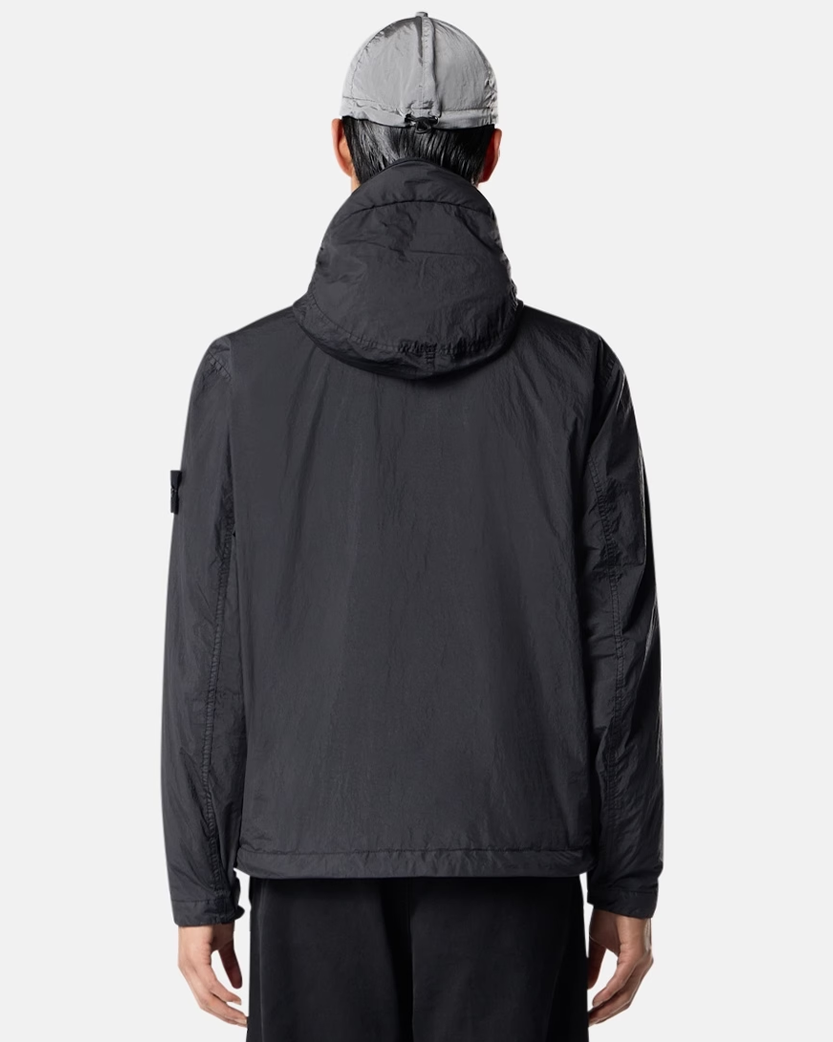 Stone Island 4100001 CRINKLE REPS NY Hooded Jacket Black