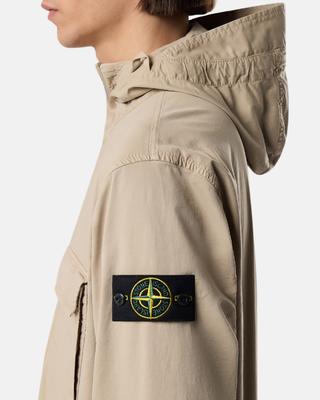 Stone Island 4100077 STRETCH ORGANIC COTTON TWILL Hooded Jacket Desert Beige