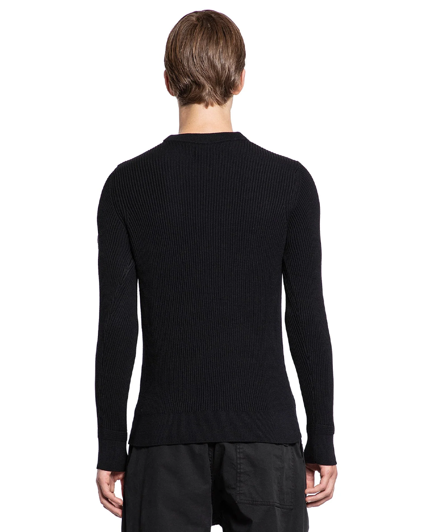 Stone Island 553C2 FULL RIB RWS WOOL Crewneck Sweater Black