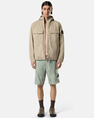 Stone Island 4100077 STRETCH ORGANIC COTTON TWILL Hooded Jacket Desert Beige