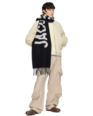 Jacquemus 'Lecharpe' Logo Scarf Black White