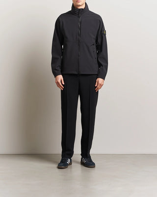 Stone Island 4100010 Light Soft Shell-R Hidden Hooded Jacket Black